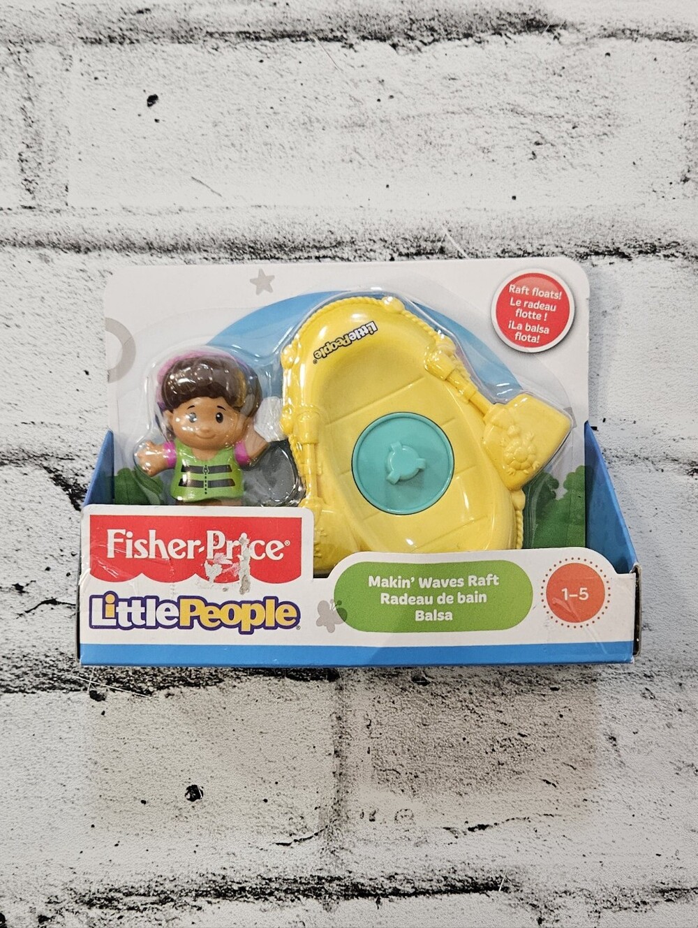 Fisher Price Little People Makin Waves Raft 2015 New in Package Bath Toy